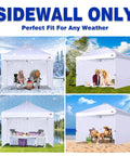 SunWalls Sidewalls For 10x10 Canopy Frame, 3 Pack White in various weather conditions, showing versatility and protection.