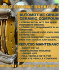 Close-up of Polaris Sportsman brake pad set (front & rear) with gold ceramic pads.