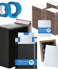 302 Pcs Trading Card Shipping Supplies Kit Ready To Ship With Heavy Duty Bubble Mailers And Card Sleeves visible with tape rolls