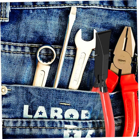 Heavy Duty Sheet Metal Hand Seamer With 180 Degree Straight Head in a tool belt with wrenches and pliers