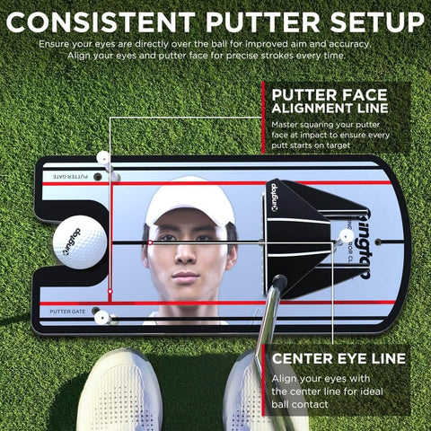 Classic Golf Putting Mirror For Alignment And Consistency Training On The Go Portable 12 By 6 Inch Practice Mirror on grass