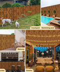 Privacy Screen Made Of Bamboo Reed Fencing For Patio And Backyard Hangout, 4 Feet High Outdoor Privacy Barrier in various settings