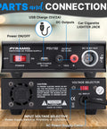 Parts and connections of Beefy Universal Compact Benchtop Power Supply 12 Amp Variable Linear Regulated AC DC Converter.