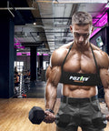 Man using Arm Blaster for Biceps and Triceps Isolation Dumbbell and Barbell Curl Support to Lock Your Elbows Improve Form