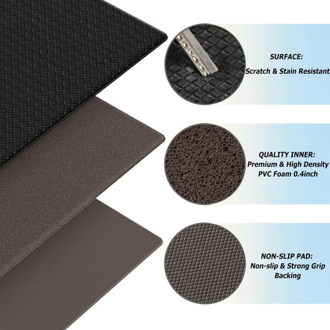Image showing layers of Non Slip Kitchen Floor Mats Set Of 2 With Cushioned Anti Fatigue Memory Foam Ergonomic Standing Mats Waterproof.