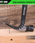 16 Oz Claw Hammer With Magnetic Nail Holder for easy start use, showing ergonomic non-slip handle and one-piece forged construction