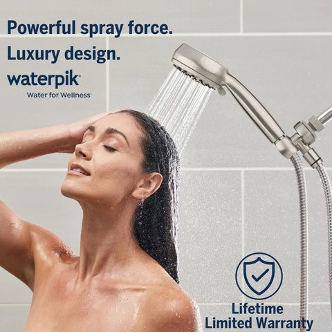 High Pressure Handheld Shower Head With Hose PowerPulse Massage 7 Modes Matte Black