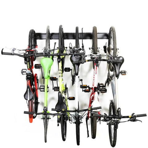 Rugged Heavy Duty Wall Mount Bike Rack For Home And Garage, Stainless Steel Construction, Built To Last, Holds Up To Six Bicycles