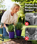 Woman using 2 In 1 Garden Kneeler And Seat Foldable With Removable Tool Pockets, Ergonomic Kneeling Pad And Sturdy Stool for gardening