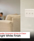 Triple Wall Plate Cover For 3 Gang Switches And Outlets White DIY Friendly With Screws Included 6.5 Inches By 4.5 Inches installed