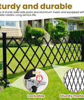 Straight Up Solid Expandable Metal Barricade With Quick Lock Scissor Gate Roll With Ease on grass, featuring lockable casters and steel posts.