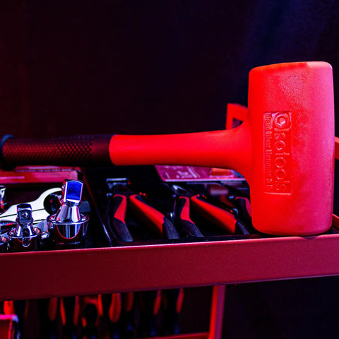 3 Lb Dead Blow Hammer With Non Marring Polyurethane Head on tool cart, garage ready pro grade auto tool for precise safety