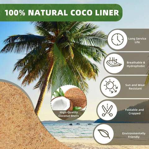 36 Inch Trough Coco Liners 3 Pack Natural Coconut Coir Fiber For Wall Basket Planters Window Box Liners Garden Planter Baskets
