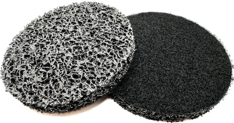 4 Piece Starter Kit With 7 Inch Silicon Carbide Coating Removal Discs showing two textured, extra coarse discs for stripping paint and welds