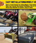 Tractor Bucket Hooks Bolt On Clevis Mount With Half Inch Shackle And Five Sixteenth Inch Grab Hooks WLL 4700 Lbs Forged G70 Steel