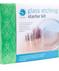 Glass Etching Starter Kit For Do It Yourself Projects With Etching Cream Stencil Vinyl Transfer Tape Handy Tools Idea Book And Instructional DVD To Create Custom Glass Decor At Home in green packaging