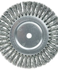 Eight Inch Twist Knot Wire Wheel With Steel Fill And Five Eighths Inch Arbor For Grinders And Buffing Lathes Heavy Duty Rust Paint Removal Surface Prep Weld Scale And Spatter Cleanup Made In The USA