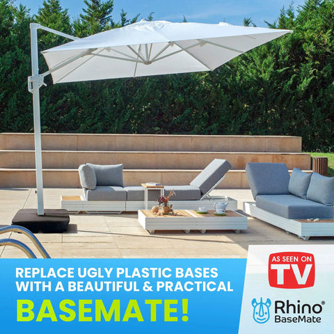 BaseMate 4 Piece EVA Umbrella Base Weights Up To 200 Lb for cantilever offset square bases on patio with furniture