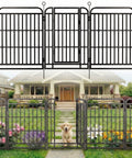 No Dig Garden Fence For Dogs 27 Feet Long 40 Inches High With 12 Metal Pipe Panels And One Door in garden setting
