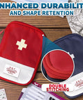 Two Pack Grab And Go Travel First Aid Bag Set With Zippered Compartments Portable Small Medical Pouch Water Resistant 7.1x5.1 Inch Kit