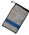 Drawstring Mesh Snorkeling Gear Bag With Blue Bar, 19 By 10 Inches, Cord Closure With Slide Lock, Perfect For Masks, Snorkels, Fins And Accessories
