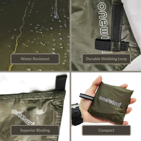Ultralight Tent Footprint With 4000mm PU Waterproof Coating Silnylon Groundsheet silicone backside details and compact size