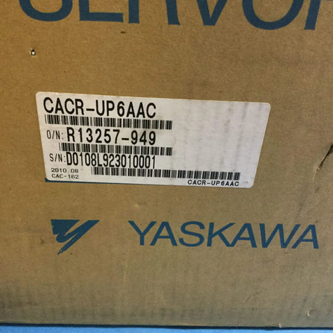 CACR UP6AAC Servo Drive Unit Ready To Roll, Industrial Grade Motion Controller For Servo Motors, Used But Tested, CNC Automation And Robotics Component, High Performance Drive Module For Automation Systems, Yaskawa box label