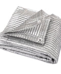 Sixty Five Percent Aluminum Foil Shade Cloth With Grommets 10 Ft By 12 Ft Mesh Sun Block Fabric Canopy Privacy Screen
