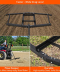 Heavy Duty Driveway Drag Harrow For ATV UTV And Garden Tractors 74 Inch Wide Tow Behind Harrow With 35 Inch Pin Style Hitch