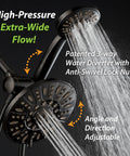 7 Inch Premium High Pressure 3 Way Rainfall Shower Head Set with Stainless Steel Hose, Oil Rubbed Bronze Finish