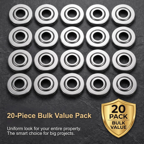 Heavy-Duty 20 Pack Fire Sprinkler Escutcheon Adjustable 2 Layer Stainless Steel Rose Plate Rustproof Recessed Trim Ring For Ceiling Wall Pipe Slick Metallic Finish 2.63 Inch Cutout Durable Steel Base Resists Warping Ceiling Upgrade Solution arranged in a grid pattern.