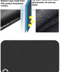 Cross-sectional view of Absorbent Refrigerator Floor Mat 30 X 63 Inches With PVC Backing showing fabric and PVC layers