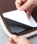 Applying 10 Pack Rug Grippers Non Slip Pads For Hardwood Floors Keep Rugs From Curling And Slipping Instantly Easy To Apply Under Rug Tape