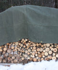 Canvas Tarp 8x10 Feet Olive Drab Heavy Duty Water Resistant Mildew Resistant With Double Stitched Hems covering firewood pile