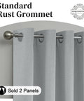 Light Grey Linen Blackout Curtains Two Panels W50 x L102 Inches Long Room Darkening Thermal Insulated Curtains on Rod