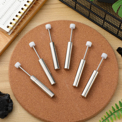 Soft Close Damper For Trash Can Lids, 6 Pack Hydraulic Lid Piston With Quiet Close Buffer, Replacement Lid Hinge, Nickel Plated Iron