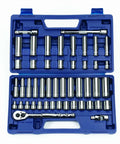47-Piece Three-Eighths Inch Drive Socket And Tool Set With Compact Case Includes 6 And 12 Point SAE And Metric Sockets