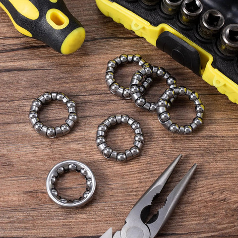 Four Pack One Quarter Inch Ball Bearings For Bicycle Crank Bearings Nine Balls Silver Bottom Bracket Bearings