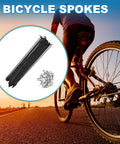 Heavy Duty 14G 205mm Mountain Bike Spokes Set, Steel Black 36 Pieces for MTB Wheels, Durable and Reliable Performance