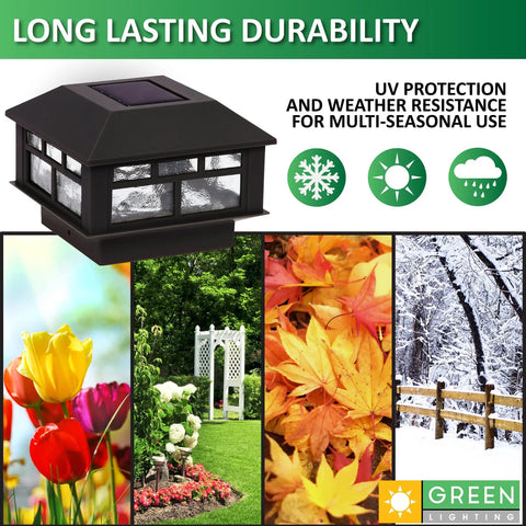 12 Pack Solar Post Cap Lights Fits 4x4 Wood And 4x4 Or 5x5 Vinyl Posts Gray Waterproof Outdoor LED Caps For Fence Posts Deck And Garden No Fuss Install Bright Night Lighting with durability features.