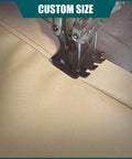 Close-up of sewing machine working on Beige Triangle Sun Shade Sail Canopy 12 Ft By 12 Ft By 12 Ft Waterproof Outdoor Patio Garden UPF50 UV Block 95 Percent Sun Shield 220GSM PES Fabric With 20 Degree Tilt For Quick Water Drain And All Season Shade