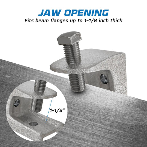 Heavy Duty Tough As Nails Beam C Clamps 6 Pack - Rock Solid Malleable Iron Zinc Plated Hardware - Pro Grade Structural Support For 1/2 To 13 Inch Rods 750 Lb Load Get Job Done Right