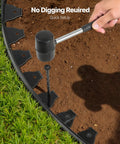 Installing No Dig Garden Edging Border Kit With 60 Spikes, 10 Pieces Of 6 Feet Each Plastic Lawn Edging 1.6 Inches High