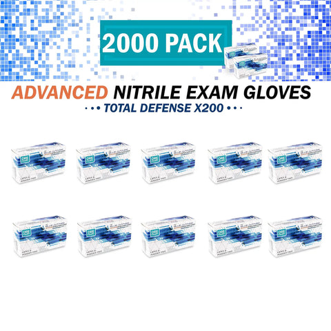 Heavy Duty Nitrile Disposable Gloves Latex Free Powder Free Non Sterile Bulk Pack 2000 Gloves in 10 Boxes of 200