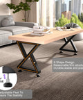 Rock Solid Z Shape Coffee Table Legs Set Of 2, 16 Inch H By 14 Inch W, heavy duty steel base with adjustable feet in living room.