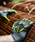 Unisex Cut Resistant Nitrile Glove With A6 Protection, TPR Straps, and TEKTYE Yarn handling metal rods, size large
