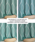 Aqua Blue 100 Percent Blackout Curtain Panels With Wave Pattern 84 Inches Long 2 Pieces 52 Inches Wide Thermal Insulated