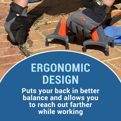 Person using Ergonomic Trowel Support Tool For Floor Installers, Handy Hand Helper For Flooring, Drywall, Cement And Adhesive Jobs