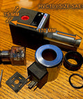 Front view of hydraulic solenoid diverter valve kit with black actuator block, silver piston rod, blue ring, O-rings.