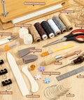 50 Piece Book Binding Kit For Newbies Complete DIY Set With Tools And Clear Instructions Includes Book Press Wax Thread Needles Awl